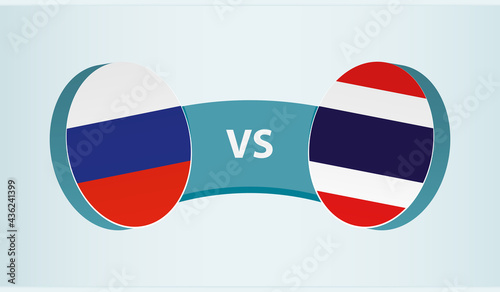 Russia versus Thailand, team sports competition concept.
