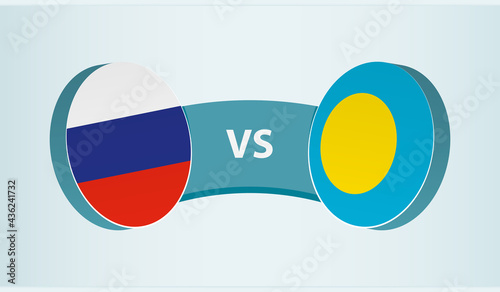 Russia versus Palau, team sports competition concept.