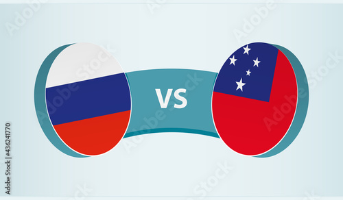 Russia versus Samoa, team sports competition concept.