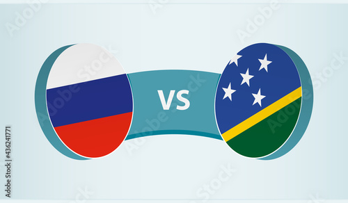 Russia versus Solomon Islands, team sports competition concept.
