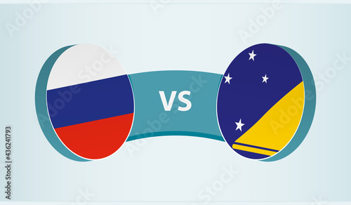 Russia versus Tokelau, team sports competition concept.