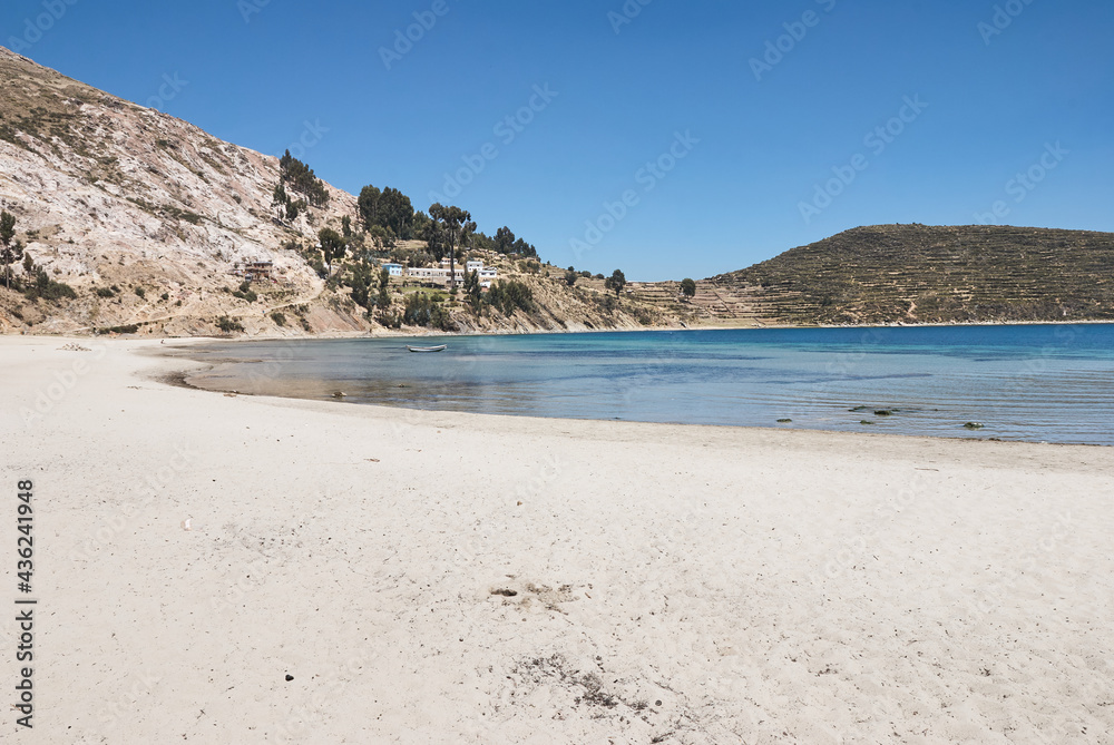 Challapampa beach, Isla del Sol, Lake Titicaca. Challapampa beach, Isla del Sol, Lake Titicaca.