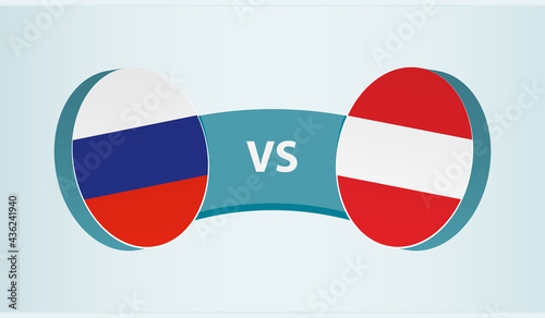 Russia versus Austria, team sports competition concept.