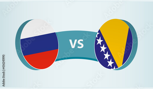 Russia versus Bosnia and Herzegovina, team sports competition concept.