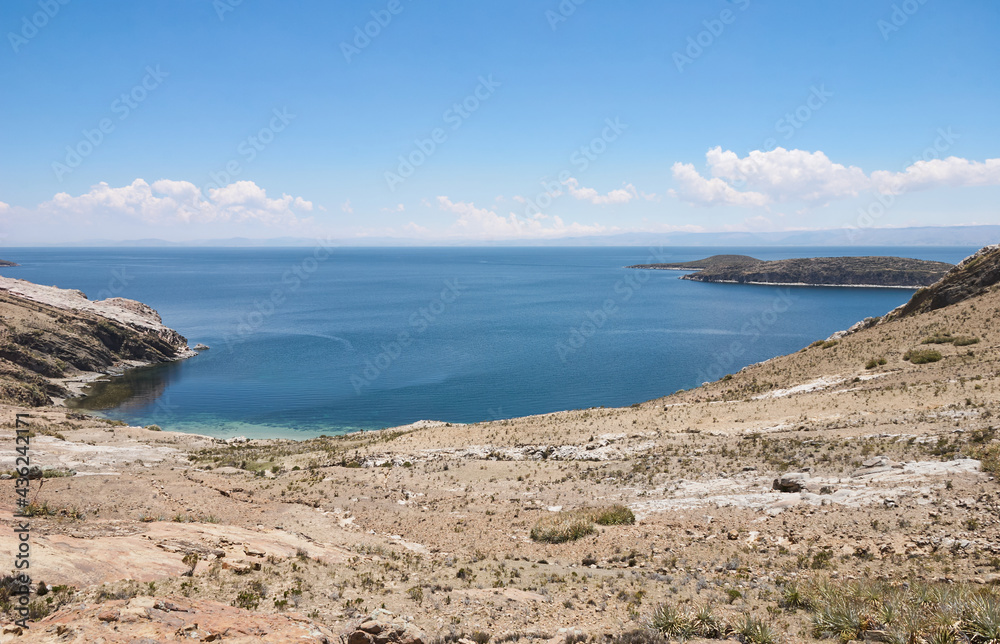 Challapampa beach landscape, Isla del Sol, Lake Titicaca. Challapampa beach landscape, Isla del Sol, Lake Titicaca.
