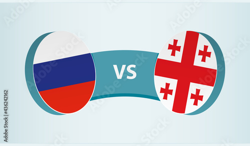 Russia versus Georgia, team sports competition concept.