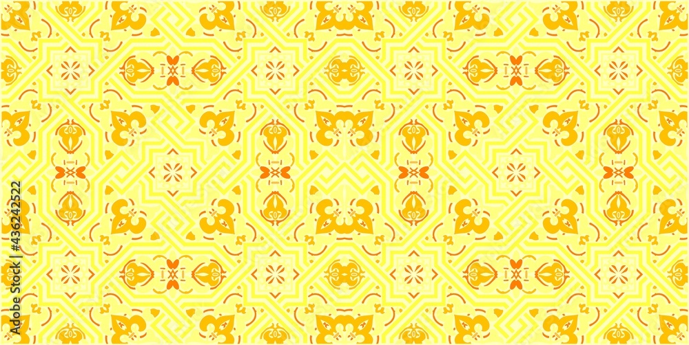 Yellowscale géometric arabic pattern of stars