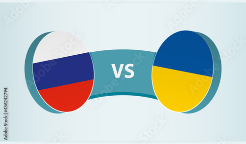 Russia versus Ukraine, team sports competition concept.