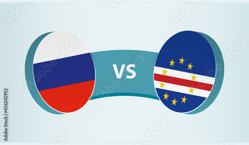 Russia versus Cape Verde, team sports competition concept.