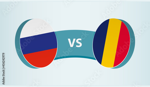 Russia versus Chad, team sports competition concept.