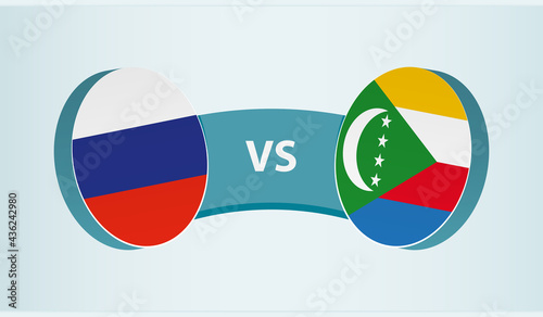 Russia versus Comoros, team sports competition concept.