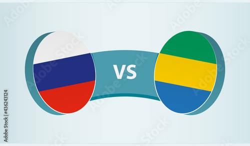 Russia versus Gabon, team sports competition concept.