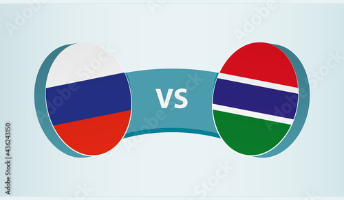 Russia versus Gambia, team sports competition concept.