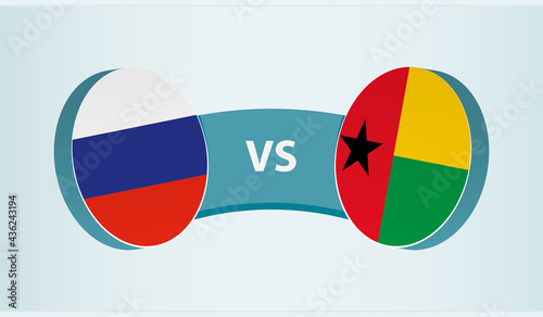 Russia versus Guinea-Bissau, team sports competition concept.