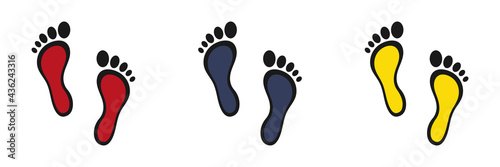 Set of web icons for feet flat design.