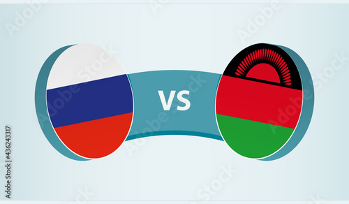 Russia versus Malawi, team sports competition concept.
