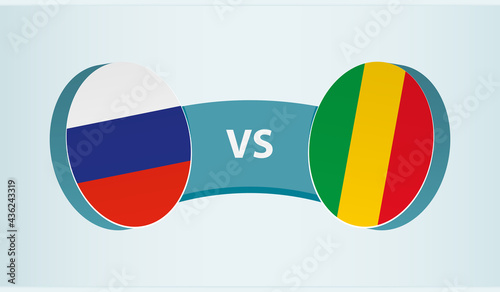 Russia versus Mali, team sports competition concept.