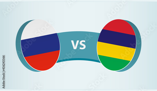 Russia versus Mauritius, team sports competition concept.