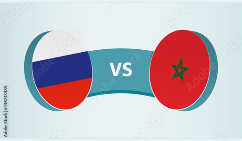 Russia versus Morocco, team sports competition concept.