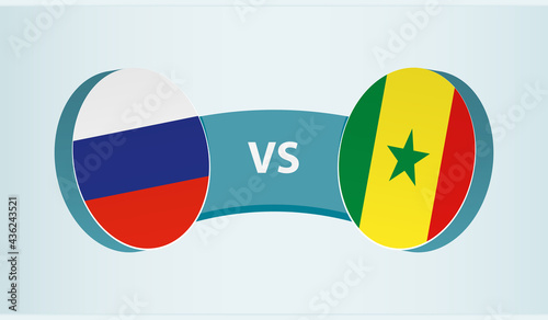 Russia versus Senegal, team sports competition concept.