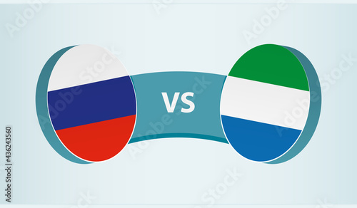 Russia versus Sierra Leone, team sports competition concept.