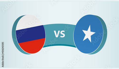 Russia versus Somalia, team sports competition concept.