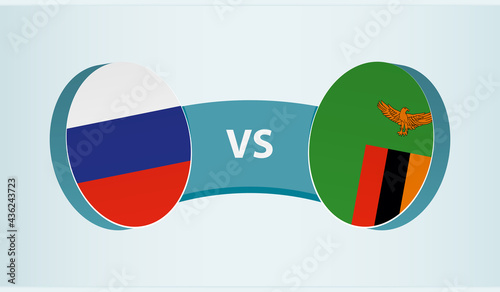 Russia versus Zambia, team sports competition concept.