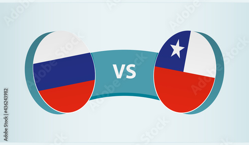 Russia versus Chile, team sports competition concept.