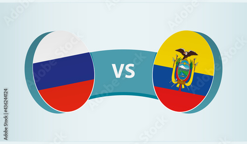 Russia versus Ecuador, team sports competition concept.