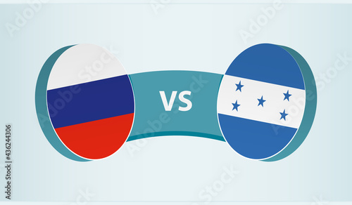 Russia versus Honduras, team sports competition concept.