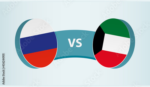 Russia versus Kuwait, team sports competition concept.