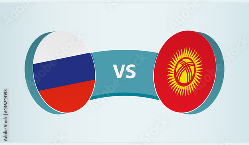 Russia versus Kyrgyzstan, team sports competition concept.