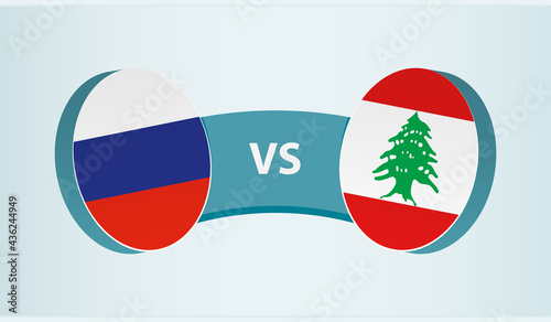Russia versus Lebanon, team sports competition concept.