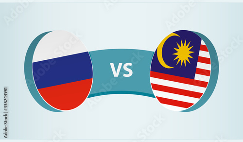 Russia versus Malaysia, team sports competition concept.