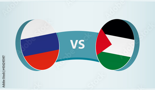 Russia versus Palestine, team sports competition concept.