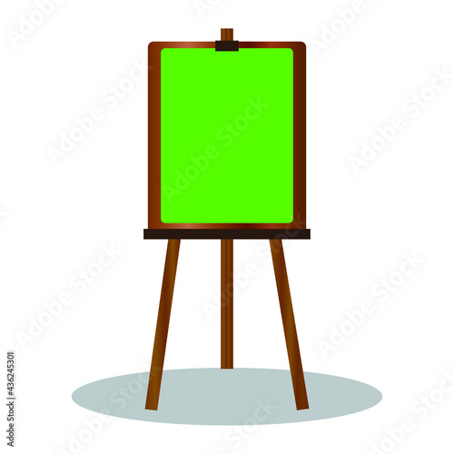 Chart Blank flip board green Chroma key Blank flip chart. Whiteboard and empty paper, presentation and seminar, vector illustration board presentation office icon flat isolated design vector 