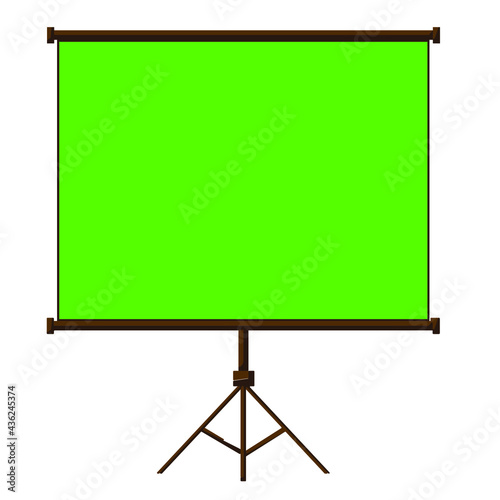 Projector screen green screen Chroma key Presentation screen. Chromakey, green  Empty board or billboard. projector for cinema, movie, games and meetings. vector slide screen sign. 