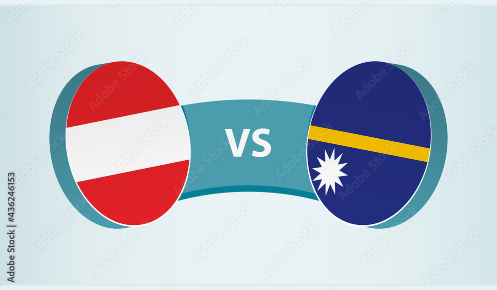 Austria versus Nauru, team sports competition concept. Austria versus Nauru, team sports competition concept.