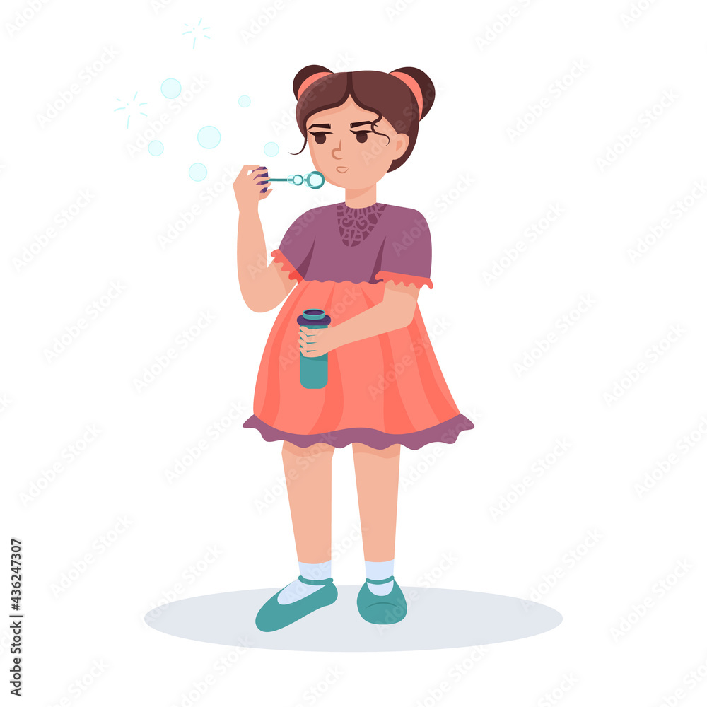 Girl with soap bubbles isolated on white background Girl with soap bubbles isolated on white background
