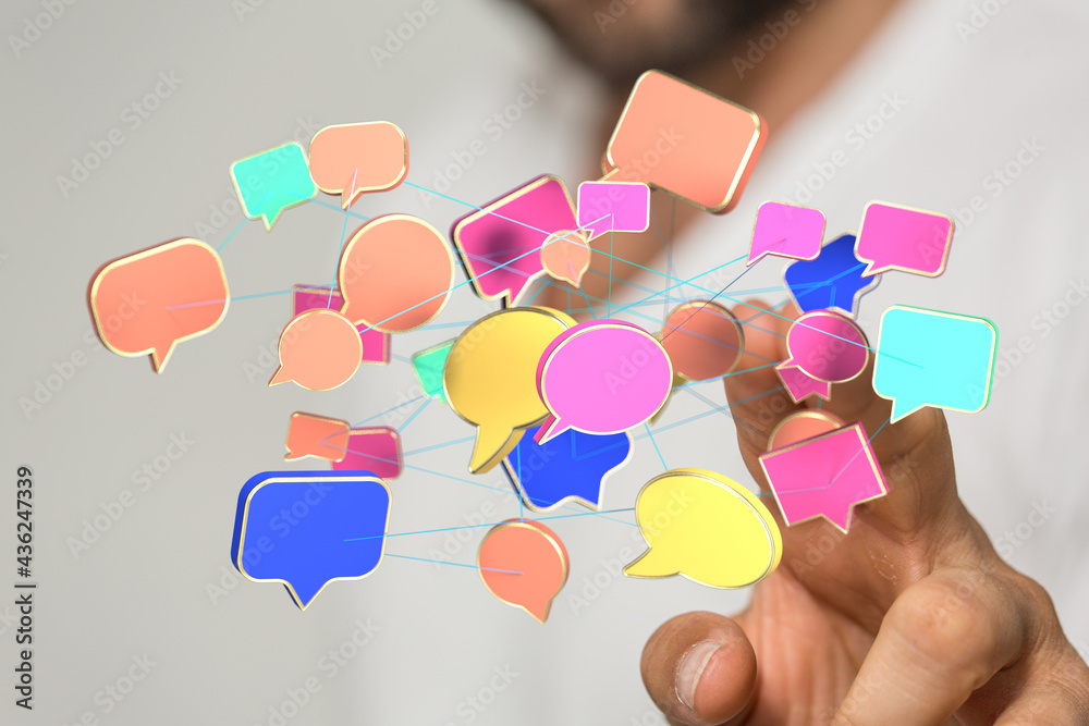 speech bubbles, communication concept 3d speech bubbles, communication concept 3d
