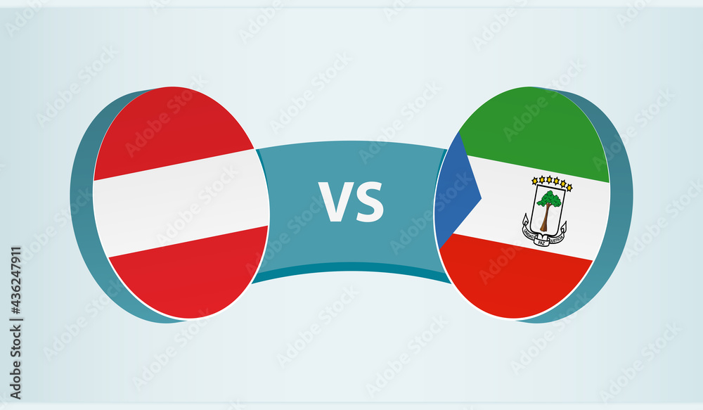 Austria versus Equatorial Guinea, team sports competition concept. Austria versus Equatorial Guinea, team sports competition concept.