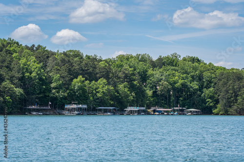 Residential docks on the lake