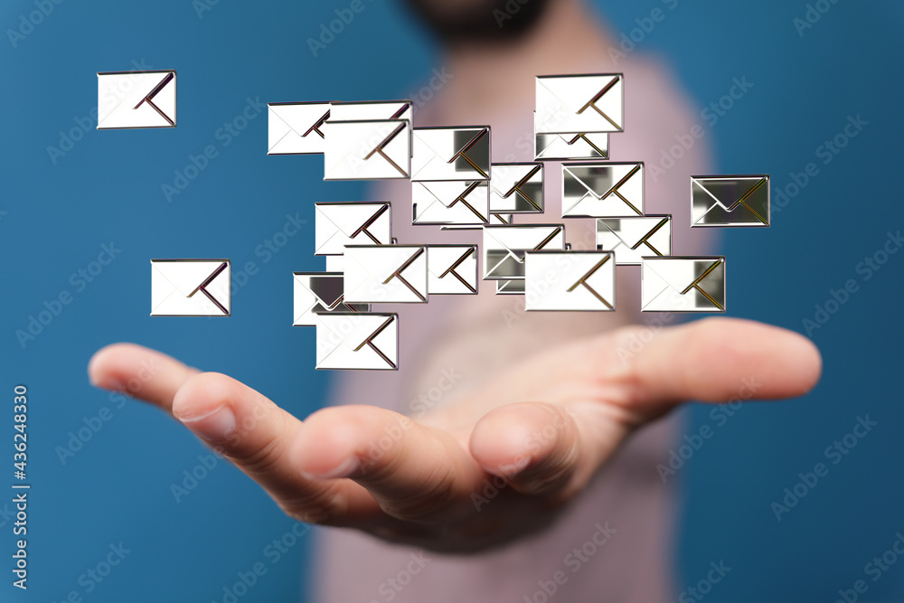 Network Communications with email symbol. Network Communications with email symbol.