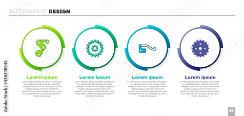 Set Derailleur bicycle rear, Bicycle cassette, brake and sprocket crank. Business infographic template. Vector
