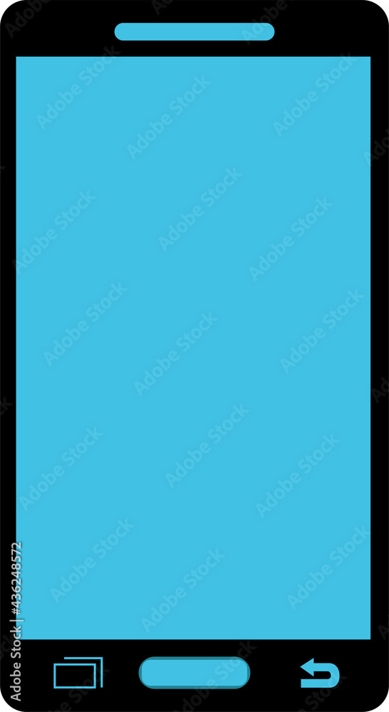 smartphone icon with blue screen.
