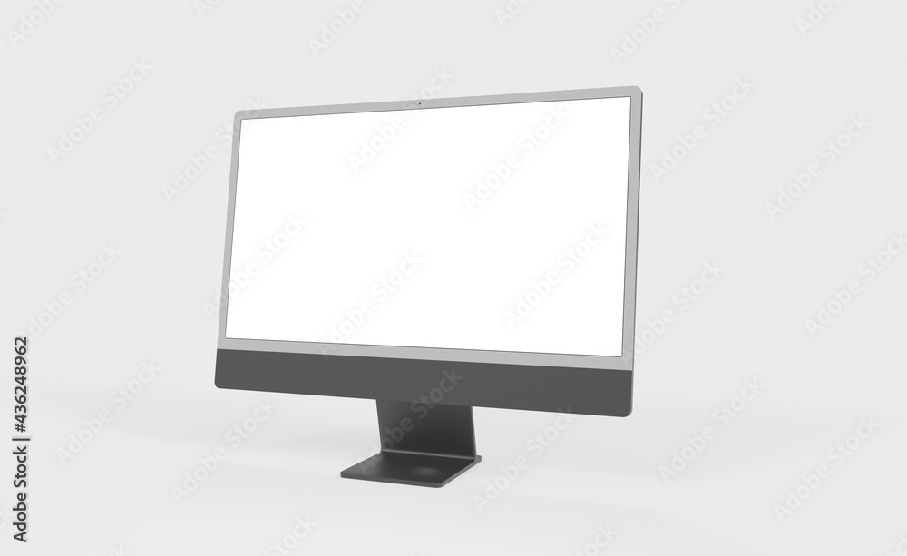 Computer display mock up with blank white screen. Stylish desktop computer mockup. new in 3d Computer display mock up with blank white screen. Stylish desktop computer mockup. new in 3d