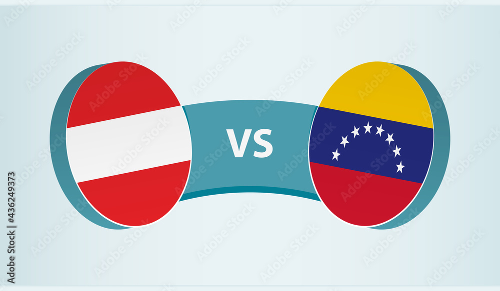 Austria versus Venezuela, team sports competition concept. Austria versus Venezuela, team sports competition concept.