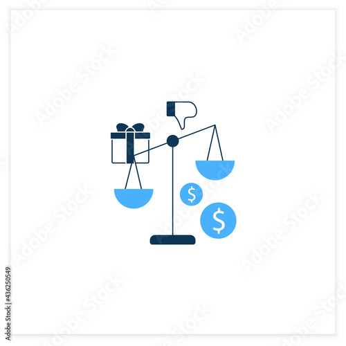 Inequality flat icon. Economical injustice.Gap between rich and poor, wealth disparity. Scales.Universal basic income concept. Vector illustration