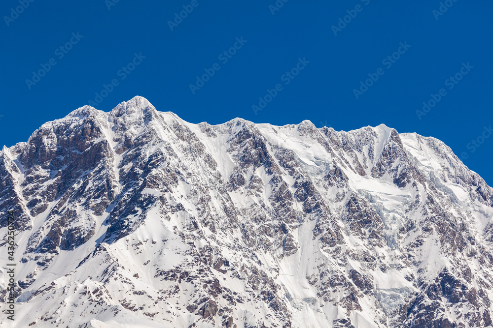 Shkhara Mountain inear Ushguli village in Svaneti region. It is the highest peak in Georgia