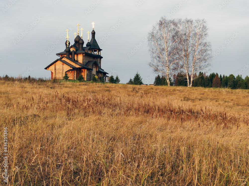 Fototapeta premium Church of All Saints Who Shone in the Siberian Land. Pilgrimage route from Verkhoturye to Merkushino. Sverdlovsk region. Russia